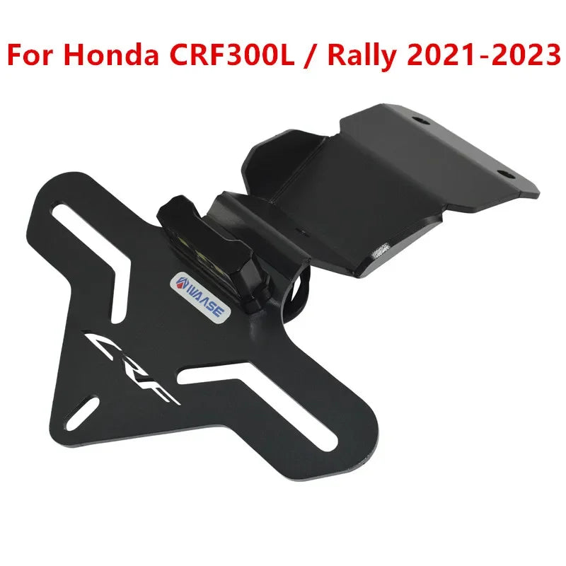 Motorbike Rear Registration Bracket Tail Tidy License Plate Holder Frame LED light For Honda CRF300L CRF 300 L Rally 2021-2024