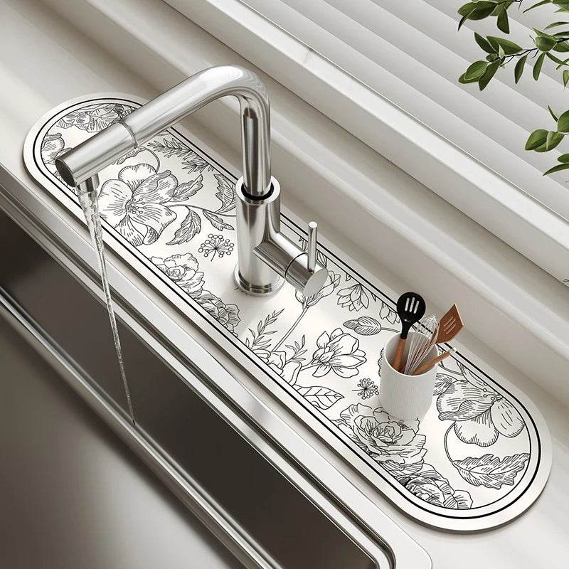 Diatomite Sink Faucet Drain Pad Absorbent Drying Mat For Kitchen Countertop Kitchen Sink Splash Mat Non-slip Table Mat - P12 Hub Europe