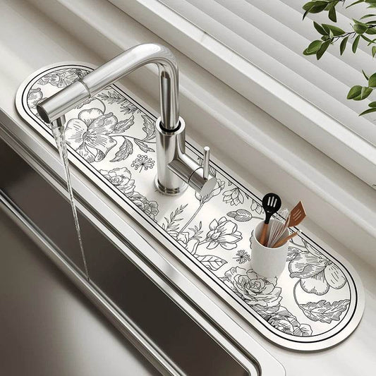 Diatomite Sink Faucet Drain Pad Absorbent Drying Mat For Kitchen Countertop Kitchen Sink Splash Mat Non-slip Table Mat - P12 Hub Europe