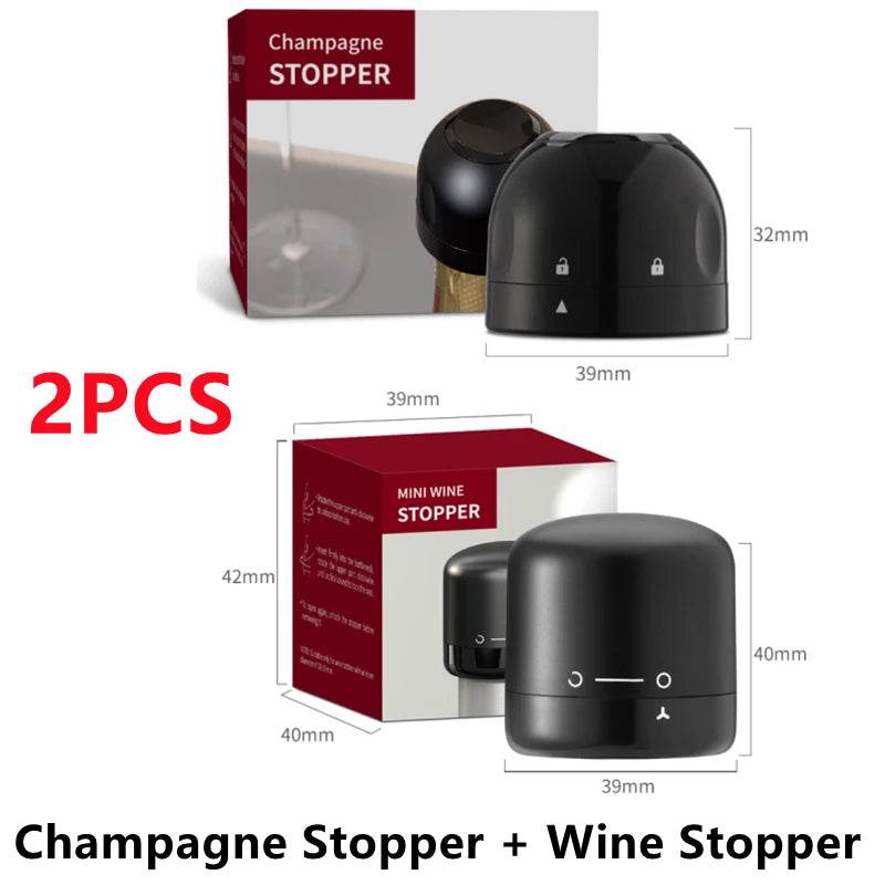 New 2PCS Vacuum Red Wine Bottle Cap Stopper Silicone Sealed Champagne Bottle Stopper Vacuum Retain Freshness Wine Plug Bar Tools - P12 Hub Europe