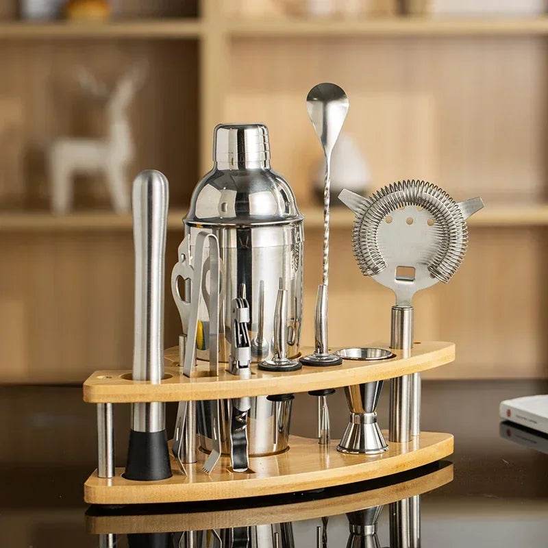 1/3/6/9/11pcs Cocktail Shaker Set Stainless Steel Bartender Kit Cocktail Mixer Wine Martini Boston Shaker Party Bar Tools - P12 Hub Europe