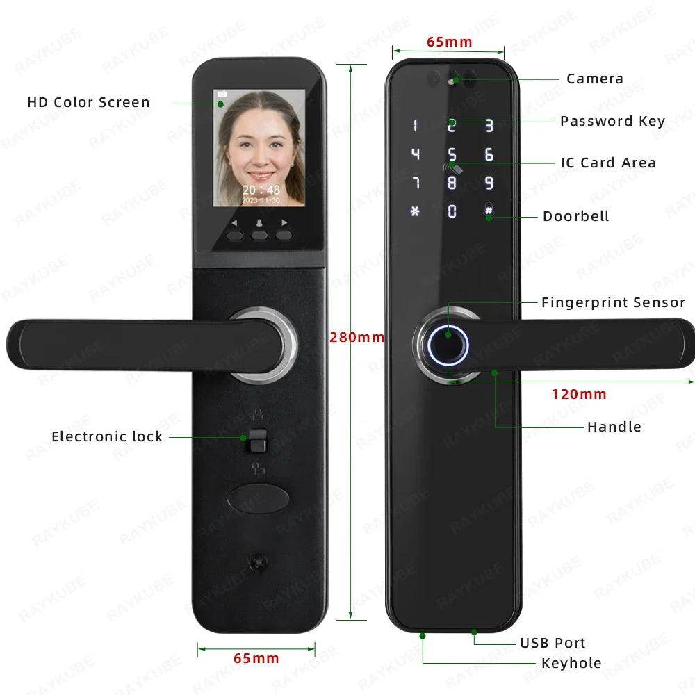 WiFi 3D Face Lock Camera, Screen, Fingerprint, 35-55mm - P12 Hub Europe