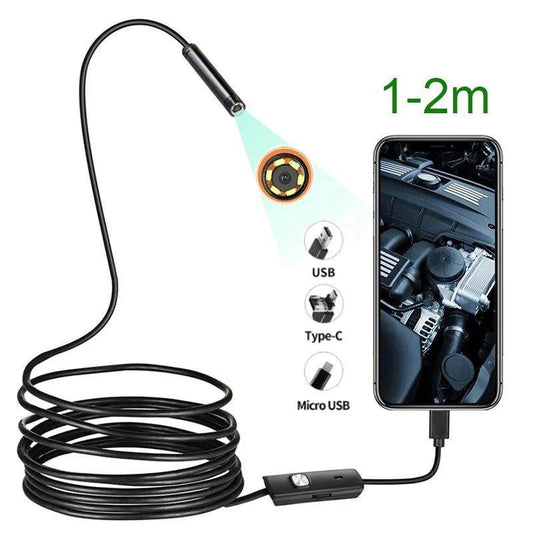7mm/5.5mm IP67 Endoscope Camera USB/Android, 6 LED, Flexible - P12 Hub Europe