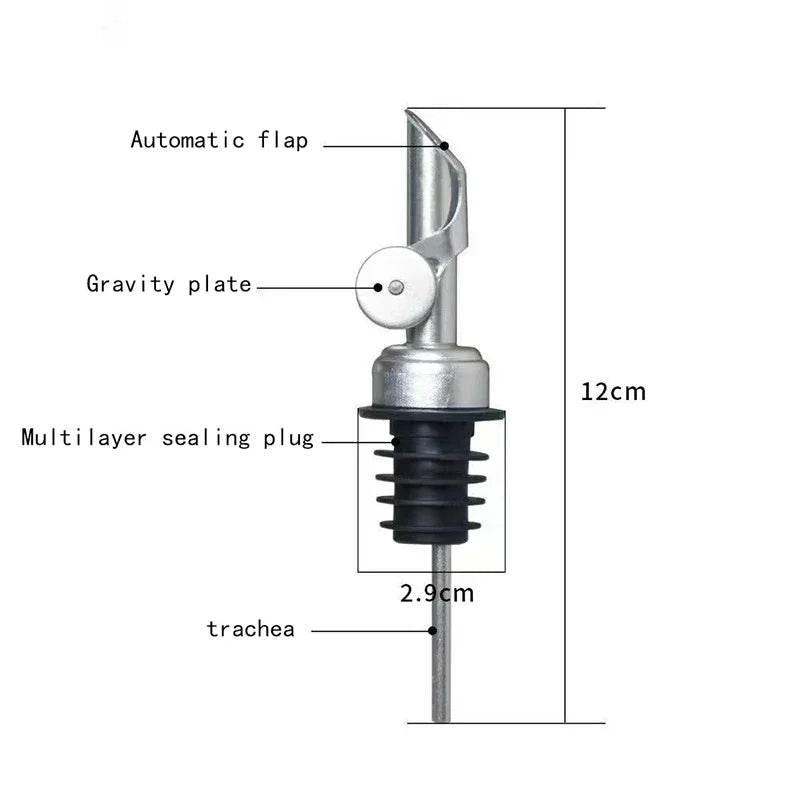 304 Stainless Steel Olive Oil Stopper Cap Dispenser Spout Sauce Vinegar Auto Open Pourer Nozzle Wine Liquor Bottle Plug - P12 Hub Europe