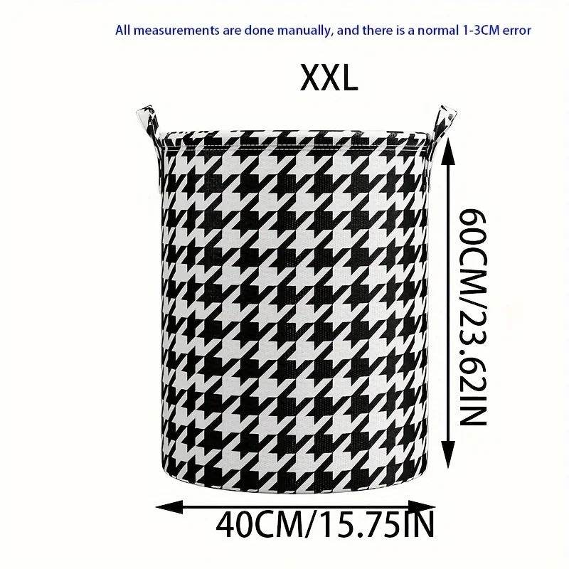 Foldable Houndstooth Laundry Hamper - P12 Hub Europe