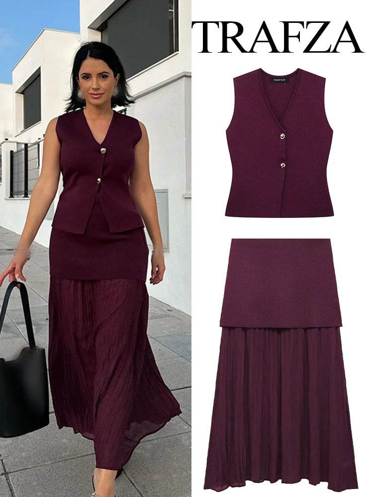 Knitted Vest Skirt Set - P12 Hub Europe
