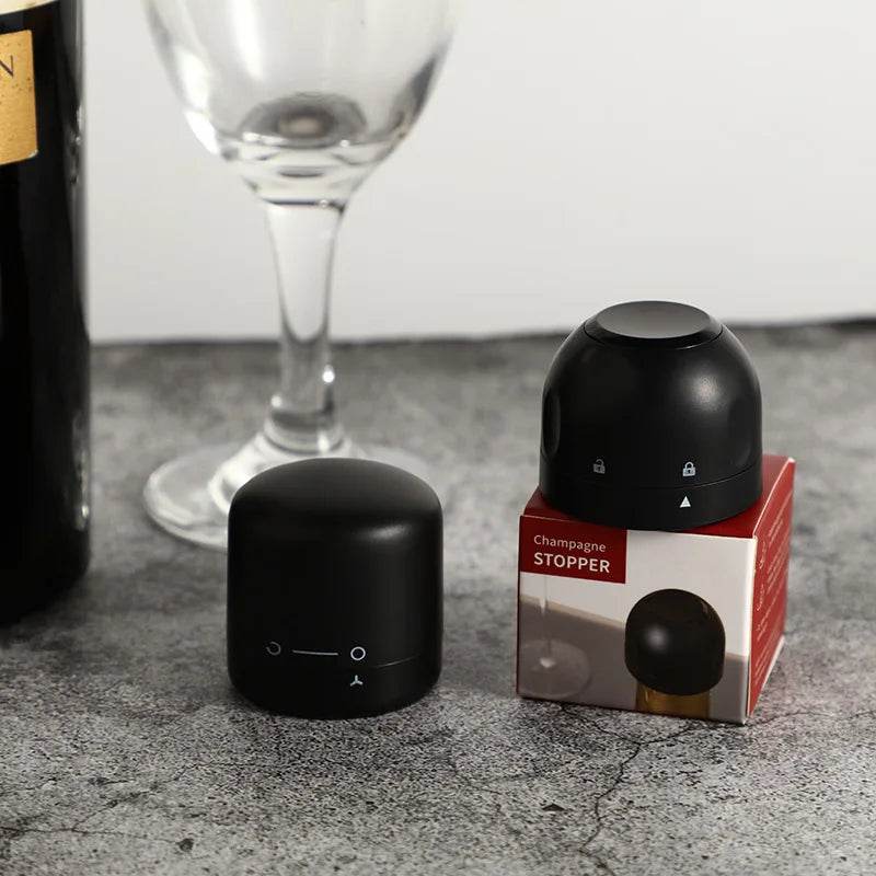 Vacuum Red Wine Champagne Stopper Rotating Lock Bottle Stopper Sparkling Wine Sealing Plug Household Red Wine Cork Bar Tool - P12 Hub Europe