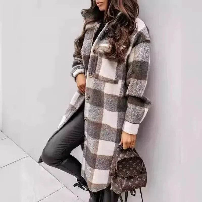 Plaid Wool Blend Shirt Coat - P12 Hub Europe