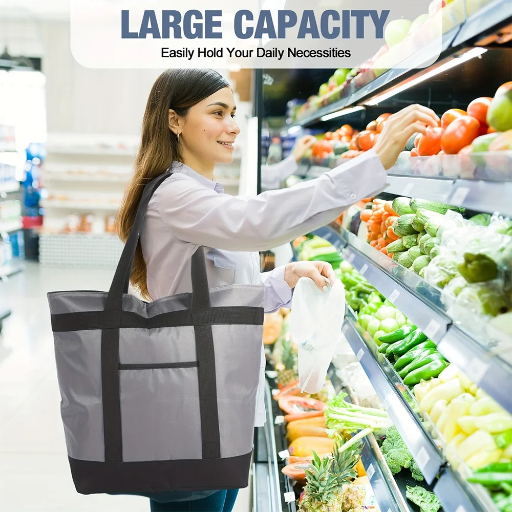 Insulated Cooler Bag Large Capacity Double-layer Aluminum Foil Thickened Ice Pack Camping Picnic Preservation Refrigerated Bag