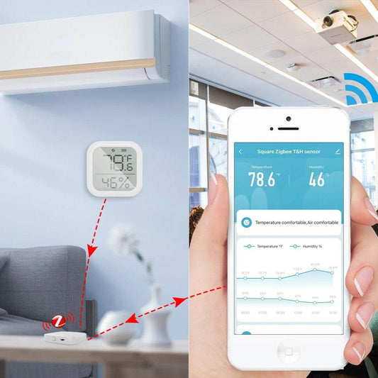 Temperatura and Humidity Sensor LCD, Tuya, Alexa & Google - P12 Hub Europe