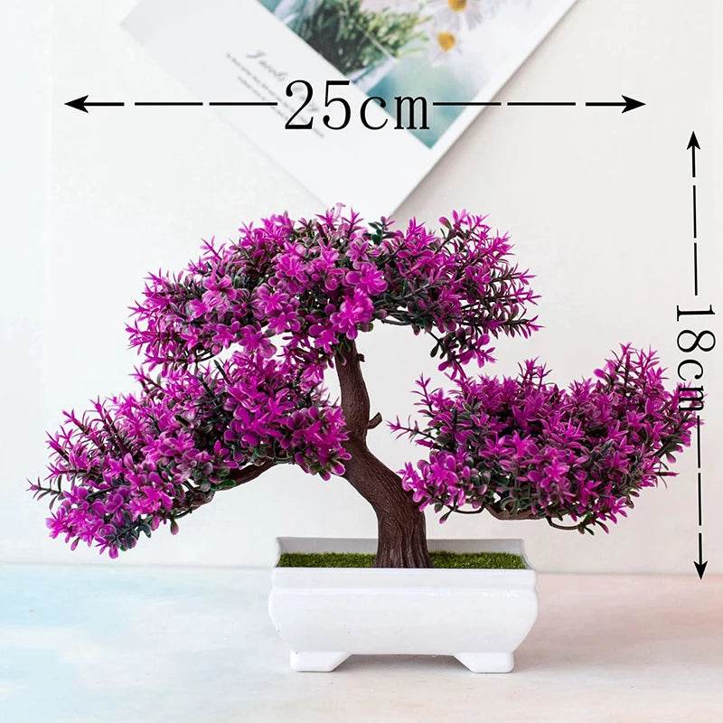 1pc Artificial Plants Bonsai Small Tree Pot Fake Plant Flowers Potted Ornaments For Garden Decor Home Room Table Decor - P12 Hub Europe
