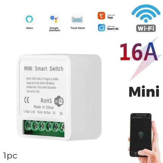 Mini WiFi Switch Tuya 16A | 2-Way, Alexa, Google Home - P12 Hub Europe