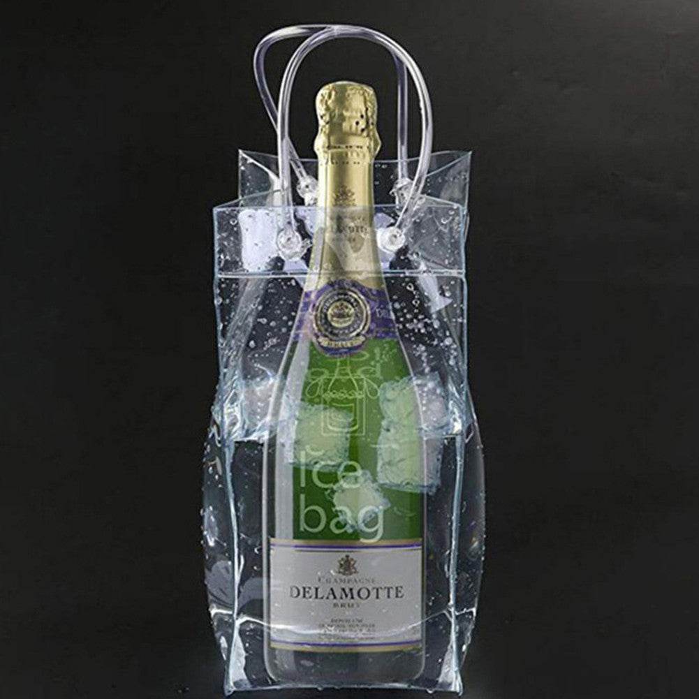 Ice Wine Bags PVC Anti-leakage Ice Bag Transparent Refrigerated Champagne Red Wine Bottle Whisky Eco-friendly Portable Ice Bags - P12 Hub Europe