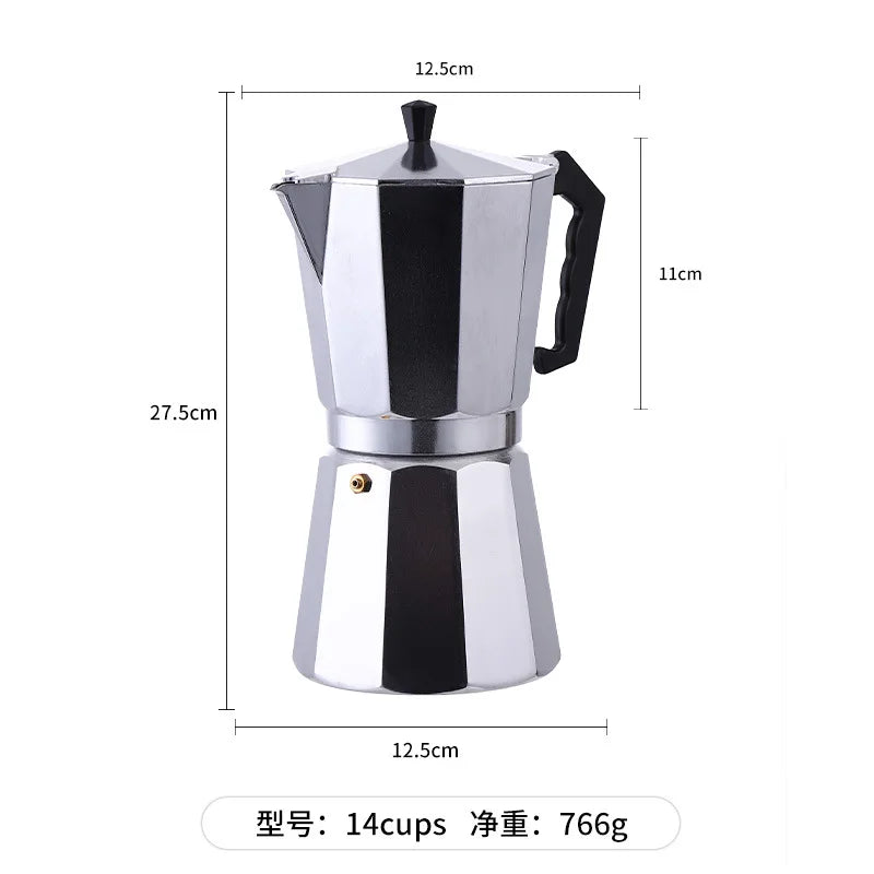Moka Pot Italian Coffee Machine Espresso Aluminum Geyser Coffee Maker Kettle Latte Stove Classic Coffee Barista Accessories