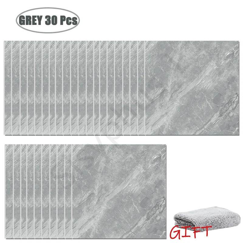 10-50Pcs PVC Marble Wall Stickers Self-Adhesive Thickened Tile Sticker Bathroom Waterproof Floor Sticker Kitchen Home Decoration - P12 Hub Europe