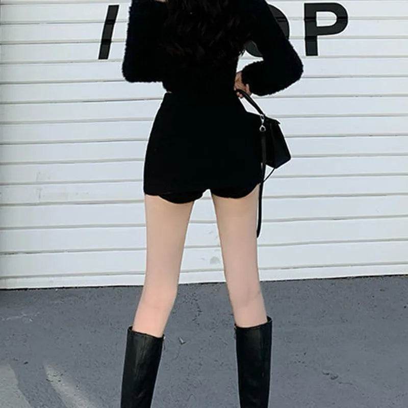Women's Black Slit Mini Skirt - P12 Hub Europe