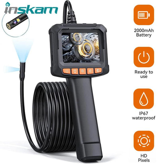 Borescope  8mm 1080P 2.4" LCD, IP67, LED, Pipe/Car Inspection