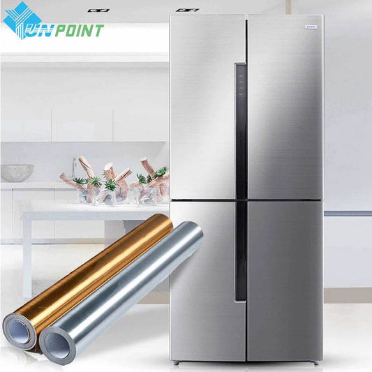 Refrigerator Waterproof Boeing Film Desktop Kitchen Cabinet Renovation Wall Stickers Silver Gold Brushed Self-Adhesive Wallpaper - P12 Hub Europe