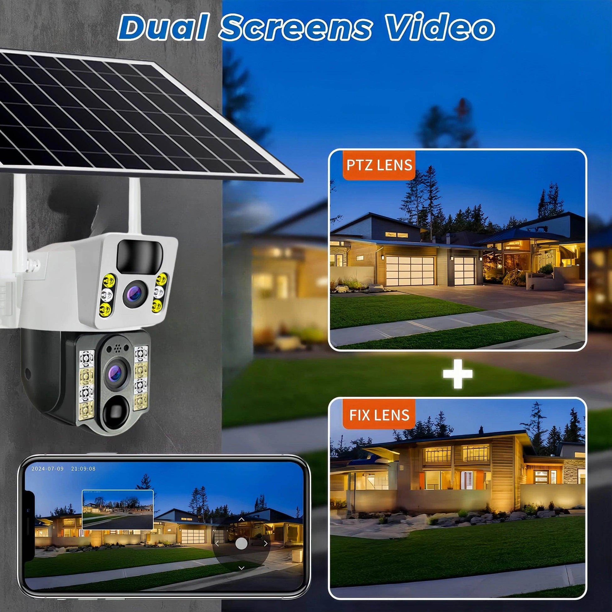 Outdoor Camera 4G Solar PTZ Dual Lens 8MP, Color Night - P12 Hub Europe