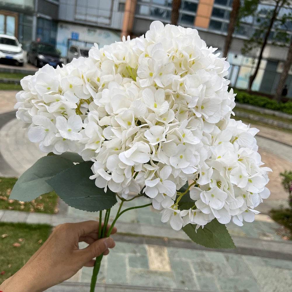 Large Artificial Hydrangea Macrophylla Really Touch Big Head DIY Bridal Bouquet Home Garden Wedding Party Decoration Accessories - P12 Hub Europe