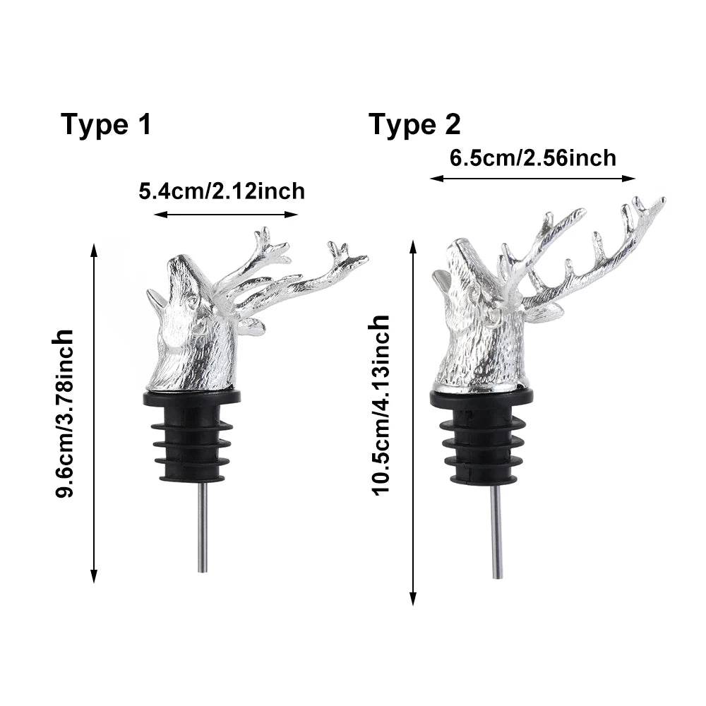 Deer Head Wine Pourer Bottle Stoppers Zinc Alloy Bar Tools Wedding Party Drinks Wine Aerators Kitchen Tool Accessories - P12 Hub Europe