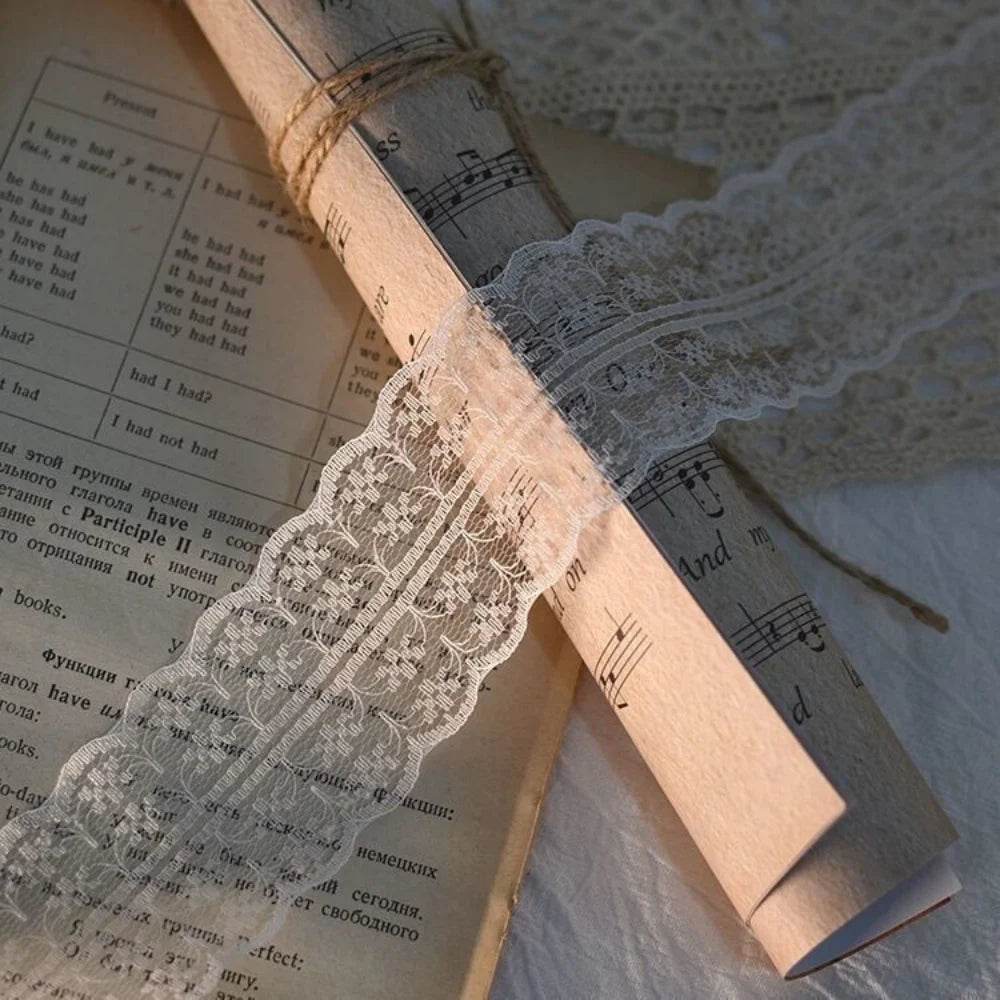 (5 yards/roll) 45mm White lace fabric Webbing Decoration Lovely gift packing Material - P12 Hub Europe