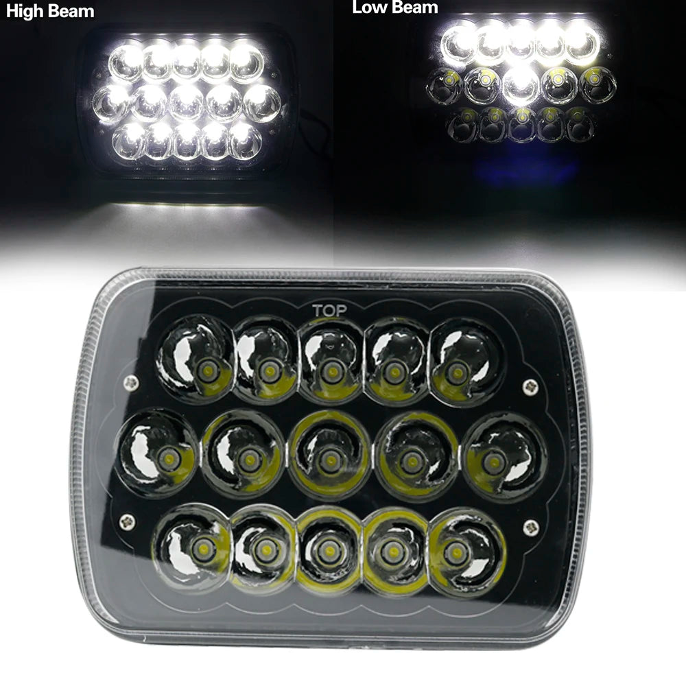 7x6'' 5X7 Inch Led Headlight Square Hi-Lo Beam Halo For Jeep Cherokee XJ Wrangler YJ Motorcycle Car Off-road Truck H6054 H5054