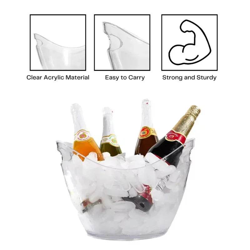 Hot Transparent Ice Cube Storage Bucket Beer Wine Bucket Bar Ice Bucket Container Champagne Can Wine Champagne Beer Chiller - P12 Hub Europe