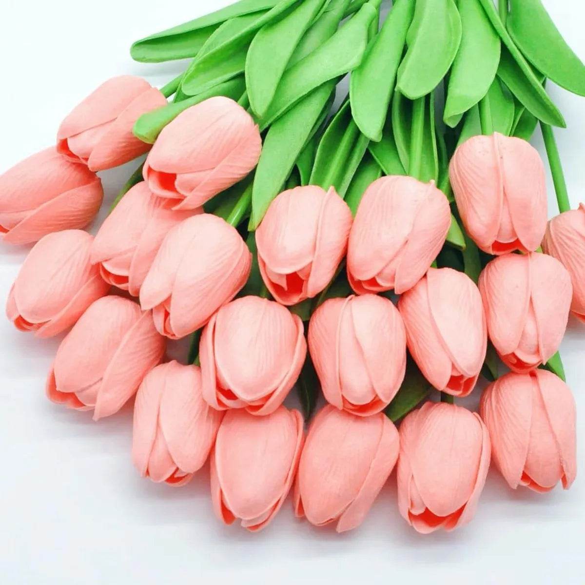 10Pcs Artificial Flower Realistic Touch Tulip Scrapbooking Vase Home Decor Wedding Garden Arch Garland Mother's Day Bouquet diy - P12 Hub Europe