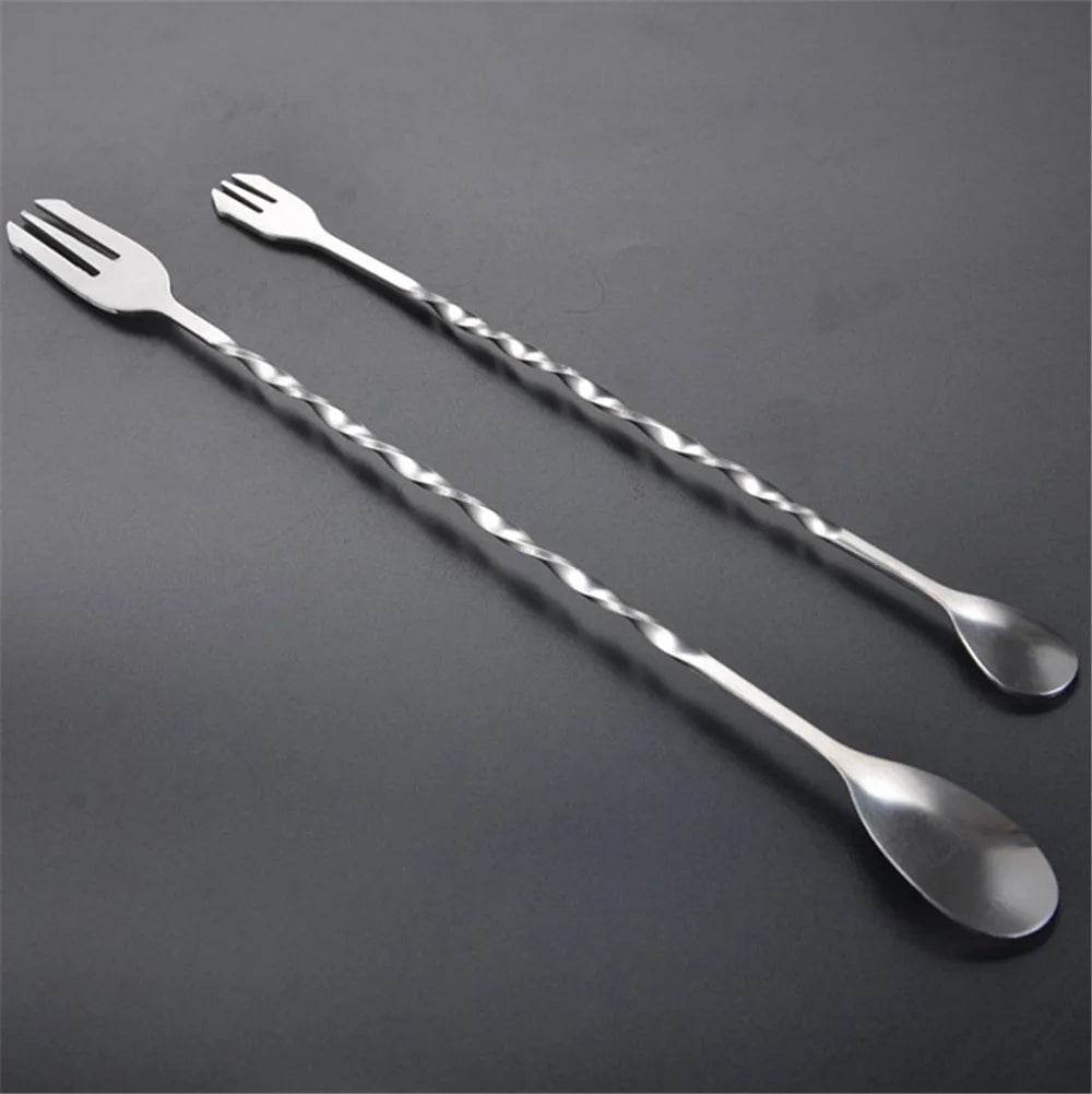 HOT Sale Stainless Steel Threaded Bar Spoon Swizzle Stick Coffee Cocktail Mojito Wine Spoons Barware Bartender Tools Accessories - P12 Hub Europe