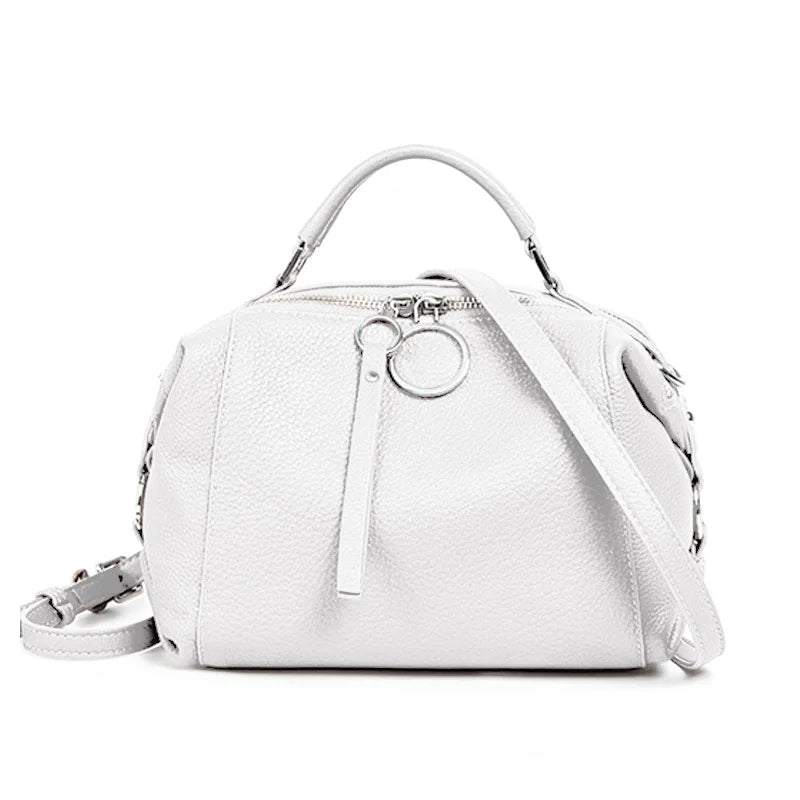 Zency Women's Handbag Genuine Leather Cowhide Cross Body Bags Ladies Shoulder Top Handle Satchel Trendy 2025 Boston Bags Shopper