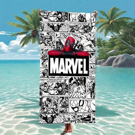 Spider-Man and Deadpool Comic-Inspired Beach Towel: Marvel Magic for Your Beach Days! Suitable for towels, bath towels - P12 Hub Europe