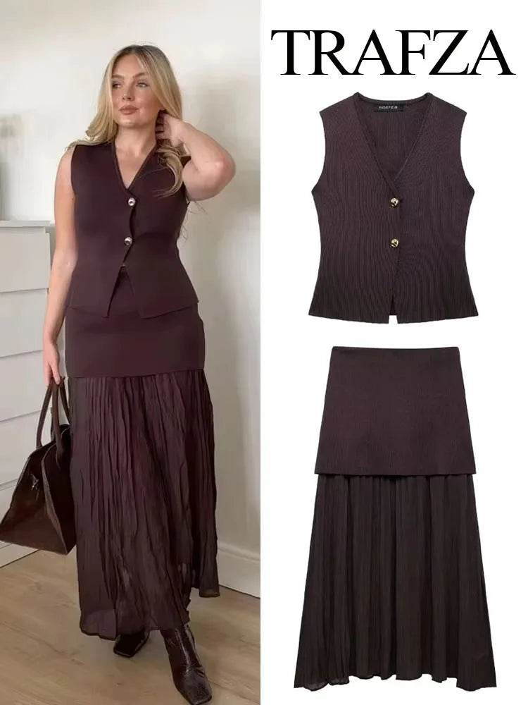 Knitted Vest Skirt Set - P12 Hub Europe