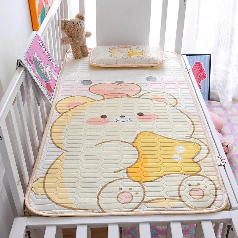 Baby Bed Mat Kit, Viscose Latex Fiber,Kids Sleeping Sheet,Cartoon Bed Cover,Boys Girls,Cooling Summer Home Bedding 60*120cm 2pcs - P12 Hub Europe