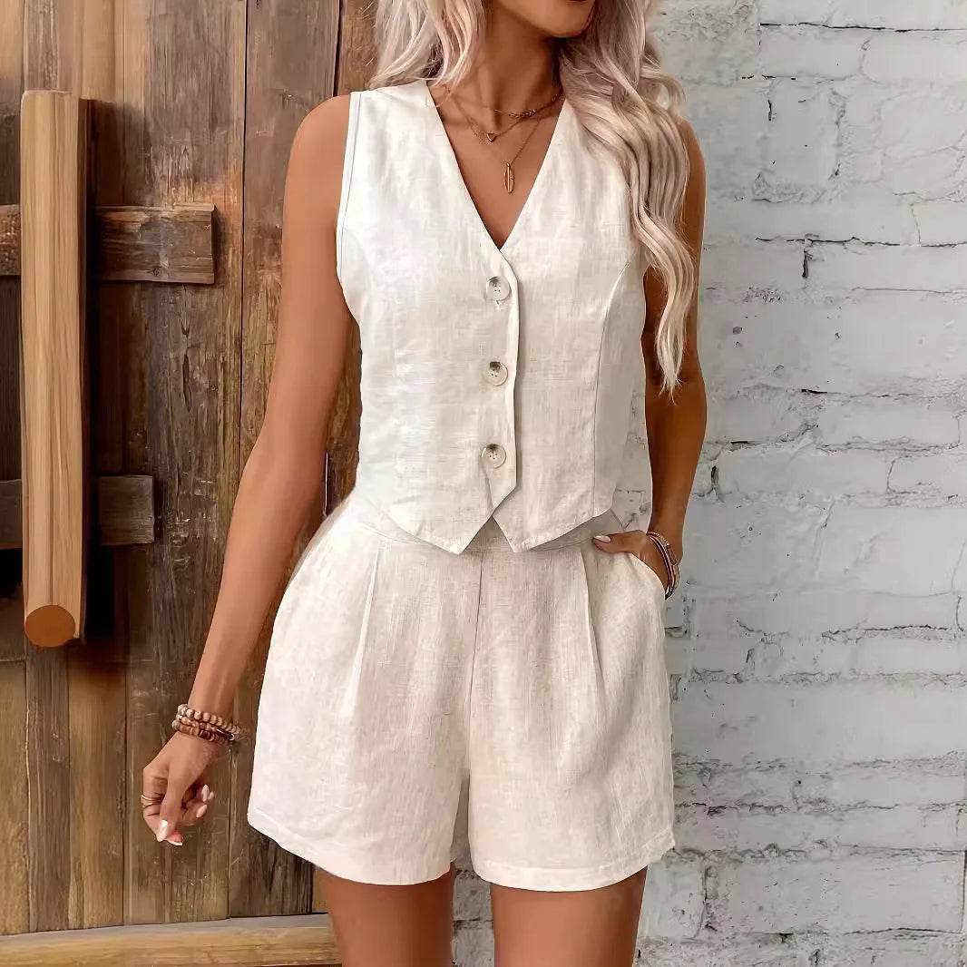 Women Solid Sling Shorts Set - P12 Hub Europe