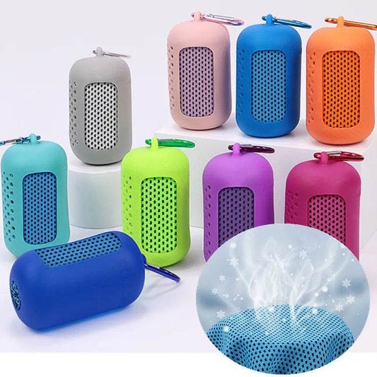 Cooling Towel Circular Silicone Wrapped Cold Towel Quick Drying Microfiber Towels Beach Accessories Towel Sport Fitness - P12 Hub Europe