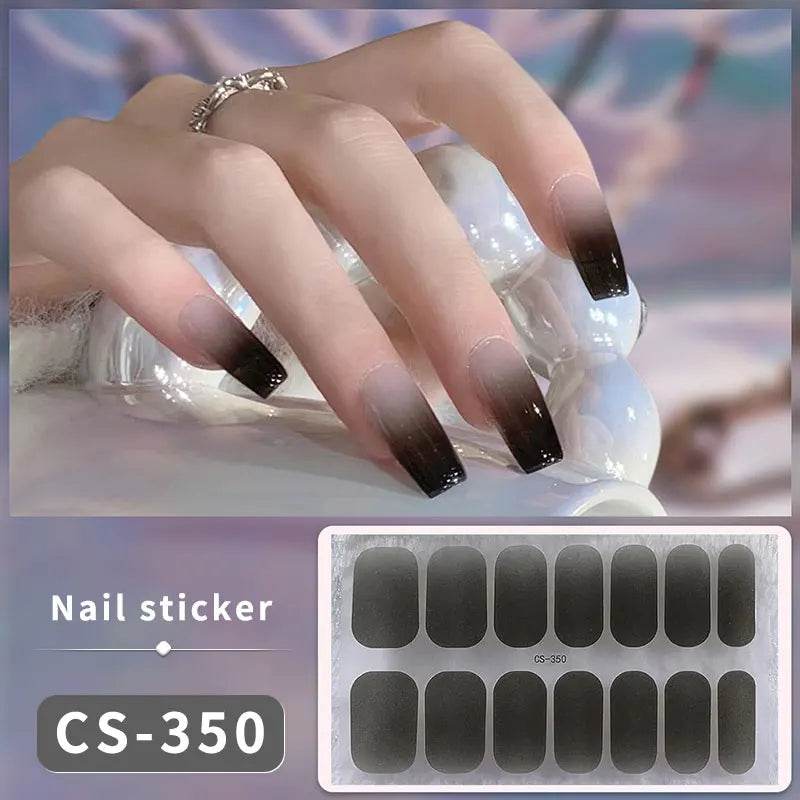 Full Cover Gradient Nail Stickers Multi Color -