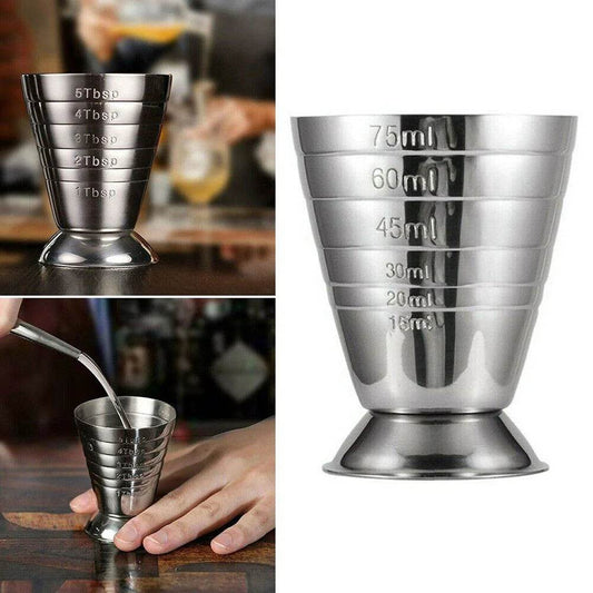 75ML Stainless Steel Measure Cup Cocktail Tool Bar Mixed Drink Cocktail Tools Bar Jigger Cup Barware Home Supply - P12 Hub Europe