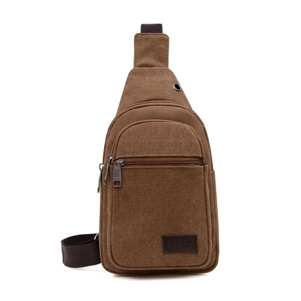 New Canvas Men Chest Bag Large Capacity Chest Pack Casual Sling Bag Sports Male Shoulder Bag Outdoor Crossbody Bag