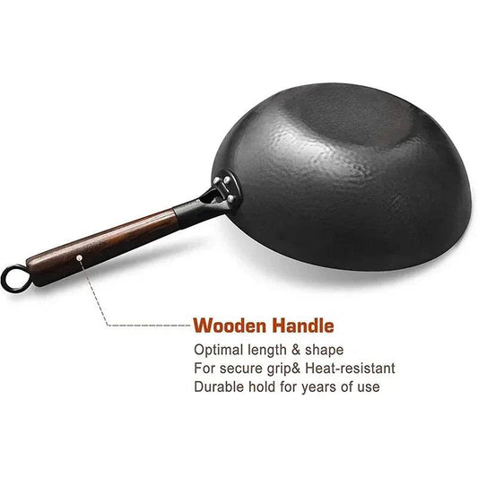 High Quality Iron Wok Traditional Handmade Iron Wok Non-stick Pan Non-coating Gas Cooker Cookware - P12 Hub Europe