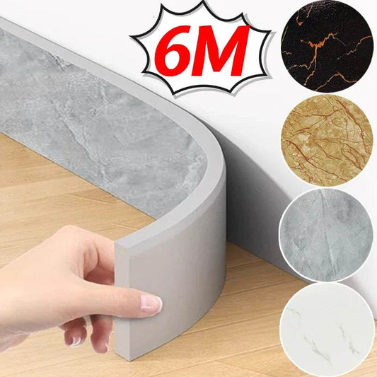 6/2M Marble Striped Skirting Line Waterproof Self Adhesive 3D Wall Sticker Thickened Anti-collision Corner Line Home Decoration - P12 Hub Europe