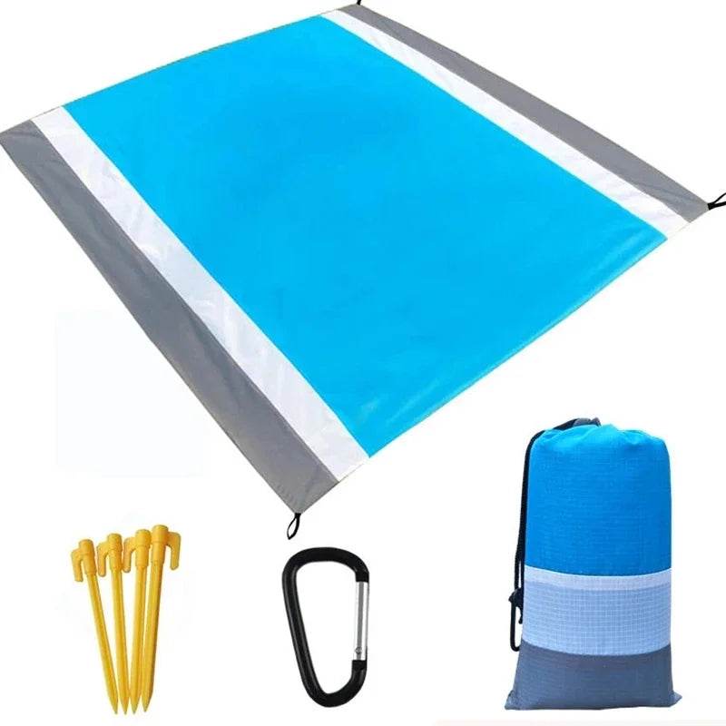 2x2.1m Waterproof Pocket Beach Mat Blanket Folding Camping Mattress Portable Lightweight Mat Outdoor Picnic Mat Sand Beach Towel - P12 Hub Europe