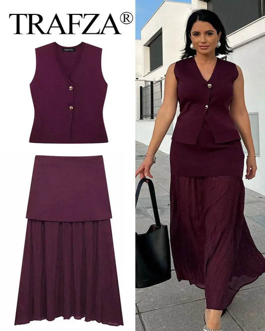 Wine Red Knit Skirt - P12 Hub Europe