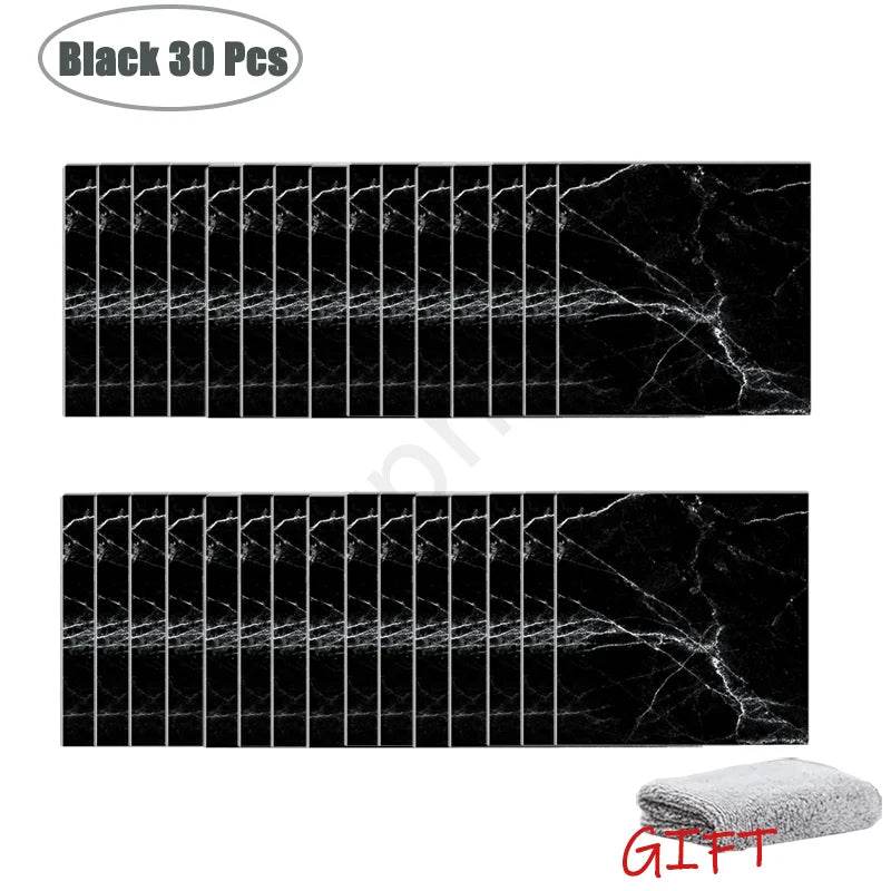 10-50Pcs PVC Marble Wall Stickers Self-Adhesive Thickened Tile Sticker Bathroom Waterproof Floor Sticker Kitchen Home Decoration - P12 Hub Europe