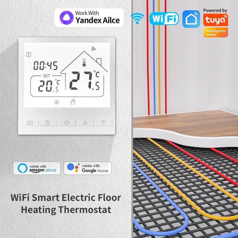 Smart Thermostat WiFi | LCD, Electric Floor/Boiler, Alexa, Google, Alice - P12 Hub Europe