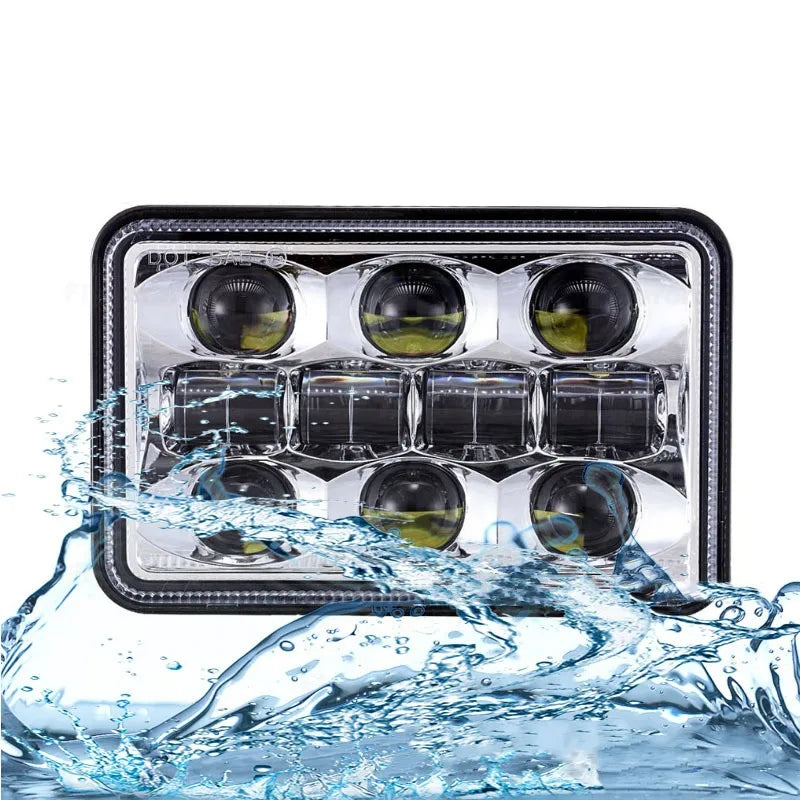 12V 24V 4x6 inch LED Headlights H4 Led Work Light Square Light Replacement for GMC Chevrolet Car Jeep Motorcycle Truck Headlamp
