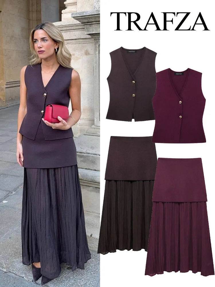 Knitted Vest Skirt Set - P12 Hub Europe