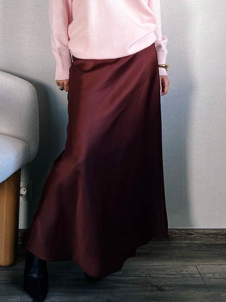 Women's Satin Maxi Skirt - P12 Hub Europe