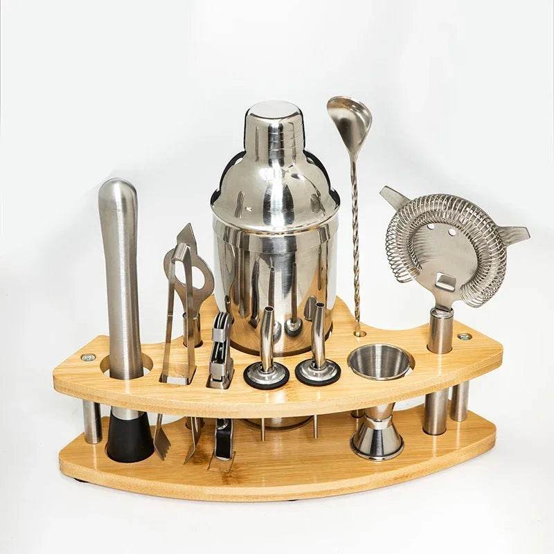 1/3/6/9/11pcs Cocktail Shaker Set Stainless Steel Bartender Kit Cocktail Mixer Wine Martini Boston Shaker Party Bar Tools - P12 Hub Europe