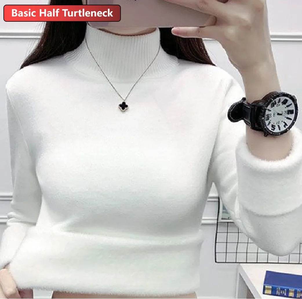 Elegant Velvet Lined Turtleneck Sweater - P12 Hub Europe